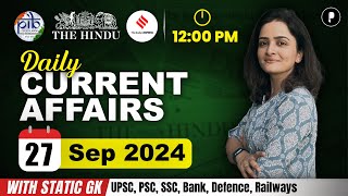 27 September Current Affairs 2024  Daily Current Affairs  Current Affairs Today [upl. by Calise]