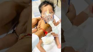 Nebulization with oxygen shortsviral newbornbaby oxygen serious [upl. by Rafe]