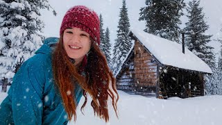 snowstorm survival camping alone in backcountry shelter [upl. by Esinej]