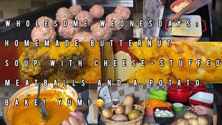 Wholesome Wednesdays  Homemade Butternut Soup with Meatballs and a Potato Bake  SAfrican Youtuber [upl. by Douty]