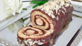 Rollad me Qokollad dhe me Banane  Delicious Cake with Bananas [upl. by Neural]