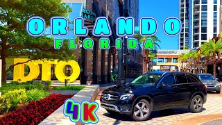 Orlando Morning Walk Church Street Florida USA 4K  UHD [upl. by Abdel]