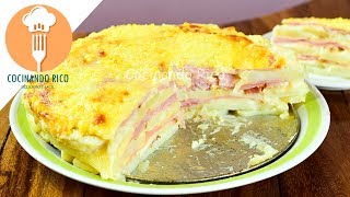 DELICIOSO Pastel de Papa y Jamón Gratinado [upl. by Nivrehs]