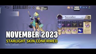 November 2023 Starlight Skin Confirmed  Mobile Legends [upl. by Zulema]