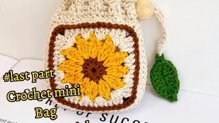 How to Crochet a Stylish Square Mini Bag  StepbyStep Tutorial last part [upl. by Eitac516]