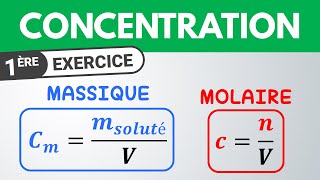 Calculer une concentration massique et molaire  Exercice  Chimie [upl. by Anoy]