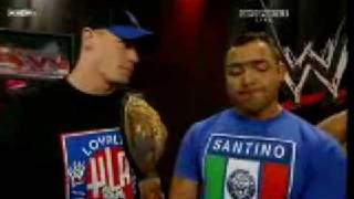 Santino Marella Backstage With John Cena [upl. by Ahsiniuq]