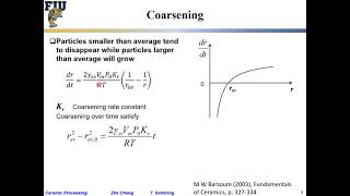 Ceramic Processing L721 Coarsening and grain growth in sintering [upl. by Esinet]