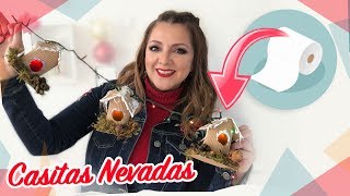 ❄️ Casitas Nevadas Navideñas con Rollos de cartón ❄️ Chuladas Creativas [upl. by Esilahs375]