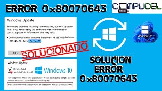 SOLUCION error 0x80070643 WINDOWS UPDATE ERROR  0x800f081f  0x800f0805  0x800f0984  WINDOWS 11 ✅ [upl. by Parthen]