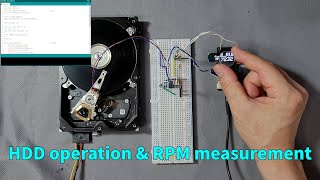 How to Force Rotate a Hard Disk Drive HDD and Measure RPMTachometer using Arduino esp32 [upl. by Samella]