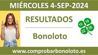 Resultado del sorteo Bonoloto del miercoles 4 de septiembre de 2024 [upl. by Hanleigh856]