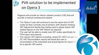 Pegasus Software Opera 3  Postponed VAT Accounting and EC VAT [upl. by Nairret]