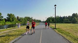 Biking by Lachine Canal in Montreal Canada 🇨🇦 [upl. by Eanwahs]