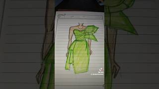 Green dress💚fashionillustration fashiondrawingmodelsketchesgotrend dancewihpubgm fypシ゚viral [upl. by Hannan]