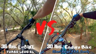 2020 Specialized Turbo Levo SL vs Giant Reign on the dirt jumps  Santos MTB Park  Fat Tire Fest [upl. by Barret833]