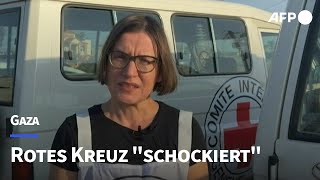 RotkreuzVertreterin quotschockiertquot von der Lage in Gaza  AFP [upl. by Naquin]