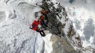 Everest 2023 Death below the Hillary Face  Summit Ridge [upl. by Maighdiln]