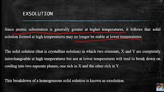 Chemical Mineralogy  Exsolution [upl. by Teece]