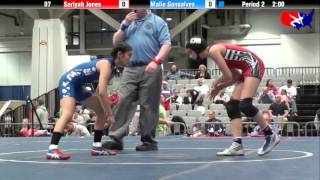 Sariyah Jones vs Malie Gonsalves at 2013 West Jr Freestyle Regional [upl. by Drawdesemaj122]