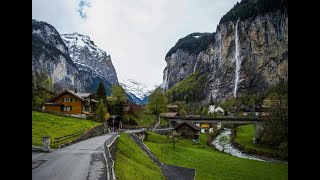 Lauterbrunnen 🇨🇭 A breathtaking walk in the rain  Switzerlands most beautiful villages  Walk 4K [upl. by Assek80]