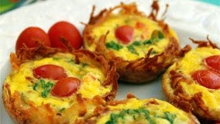 Potato Cup Frittata  How to Make Potato Cup Frittatas  Muffin Pan Frittatas [upl. by Appel]