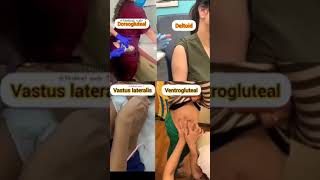 Intramuscular🩺injection💉sitesआई एम💉इंजेक्शन🩸साइटeducationmedical nursesnursingtrendingvideo [upl. by Yauq]