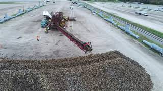 Beet Harvest 2021 Michigan Sugar Caro Piling Site Drone Footage [upl. by Urson273]