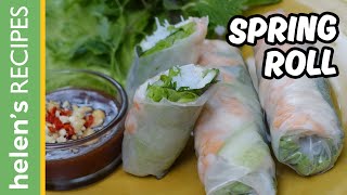 How to make Vietnamese Fresh Spring Roll GOI CUON  Helens Recipes [upl. by Enaek]