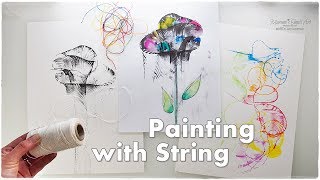 Pulled String Flower Painting Technique for Beginners ♡ Maremis Small Art ♡ [upl. by Lajet]