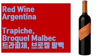 아르헨티나 레드 와인  트라피체 브로켈 말벡 Trapiche Broquel Malbec [upl. by Aynekat]