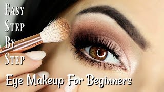 Beginners Eye Makeup Tutorial  Soft Glam Eye Shadow  How To Apply Eyeshadow [upl. by Bil]