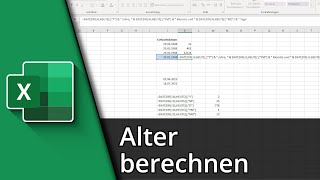 Excel Alter berechnen zB ab Geburtstag  Stichtag ✅ Tutorial [upl. by Arika]