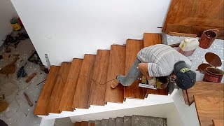 How to build Stairs Building And Installation A Wooden Staircase Treads [upl. by Diane-Marie]