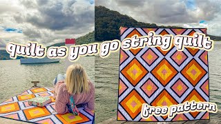 make a quilt as you go quilt from start to finish free pattern  full tutorial beginner friendly [upl. by Sandon]