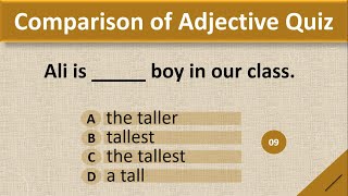 Comparison of Adjectives Quiz  Grammar Quiz [upl. by Marybella]