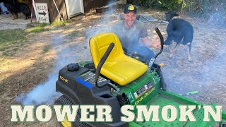 Riding Mower Smoking QUICK FIX  Cylinder Leak Down Test Briggs [upl. by Tami831]