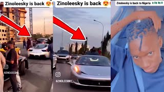 Zinoleesky Return Back in Nigeria from UK as his People Welcome him with Massive Convoy [upl. by Anyaj774]