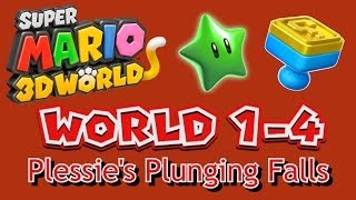 Super Mario 3D World  World 14 Plessies Plunging Falls all collectables [upl. by Anuala]