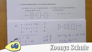 Zwischen Parametergleichung und Koordinatengleichung umformen Beispiel  Blatt 1925 44 [upl. by Mich]