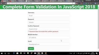 Complete Form Validation in JavaScript in Hindi  Registration form validation using JavaScript [upl. by Siocnarf]