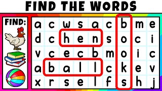 English Word Search  Spelling Game for Kids [upl. by Aynodal789]