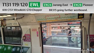 C151 119120 EWL BR315 Further westbound EW24 Jurong East → EW28 Pioneer [upl. by Aneloc]