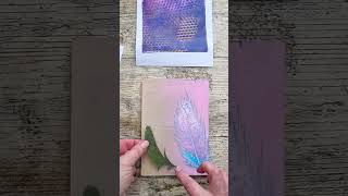 Feather Gel Print gelprinting art [upl. by Otaner]