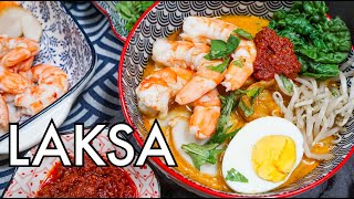 The ULTIMATE Singapore Laksa recipe with the perfect Sambal [upl. by Nohtanoj]