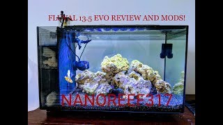 Fluval 135 Evo nano reef review and chamber modifications with Fluval PS2 Skimmer [upl. by Sieracki589]