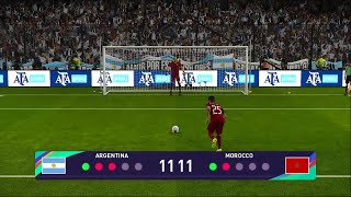 Morocco vs Argentina penalty shootout l Messi vs Hakimi PES [upl. by Davida113]