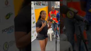 Shelly Ann Fraser Pryce interview after 200m race at trials shorts [upl. by Elegna655]