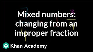 Mixed numbers changing from an improper fraction  Fractions  PreAlgebra  Khan Academy [upl. by Hoskinson979]