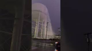 BREAKING Lightning strike hits water tower in Stalling North Carolinashortsshortviralvideo [upl. by Nnaid]